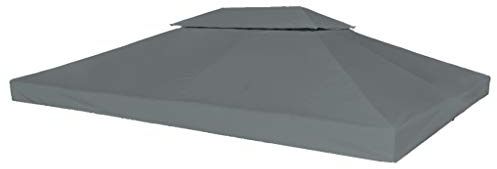 Festnight Toile de Toit Toit de Chapiteau Toile de Rechange pour Tonelle Toit de tonnelle 3x4 m imperméable Anthracite