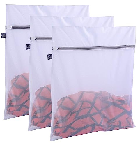 Kimmama Sacs à linge en filet pour laver les délicats, en tissu en maille, de grande taille, lot de 3.