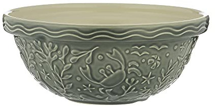 Mason Cash Nautical Mixing Bowl | 2.7 Litre Capacity | Grey Earthenware Bowl with Underwater Embossments | Lightweight, Durable & Dishwasher Safe | Ideal for Baking, Pastry, Cakes & Cookies