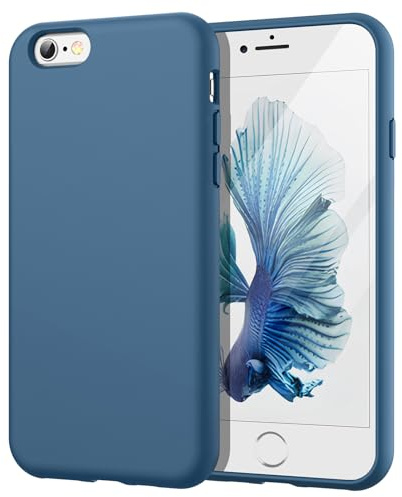 JETech Silikon Hülle für iPhone 6s/6, Kobaltblau | Seidig Weiches Gefühl, Stoßschutz, Kratzfest, Mikrofaser-Innenfutter