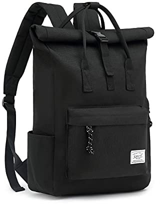 TANTOMI Laptop Rucksack, Rucksack Laptop Tasche 15,6 Zoll, Rucksack Damen und Herren weit öffenbar, Rolltop Rucksack wasserdicht, Backpack Daypack für Schule, Fahrradfahren, Freizeit und Reise.