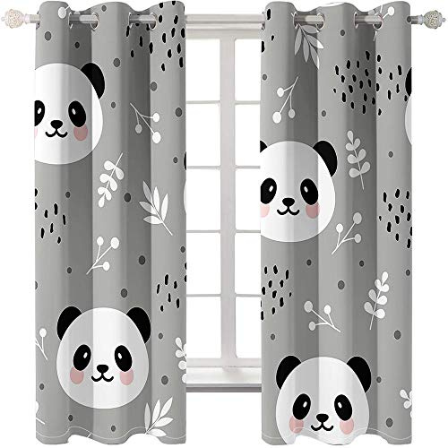 Verdunklungsvorhang Cartoon Panda Eleganter Verdunkelungsvorhang Thermovorhang Für Wohnzimmer Schlafzimmer & Kinderzimmer Gardine 150 * 166cm