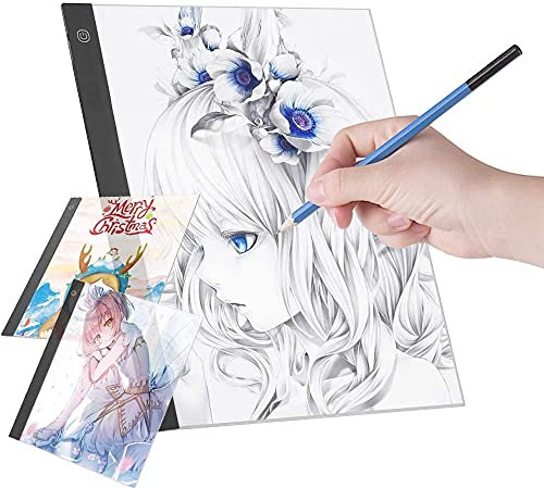 A3 LED Licht Pad Einstellbare Helligkeit LED Leuchttisch mit USB Kabel, Acryl-LED-Lightpad für Diamond Painting, Designen und Zeichnen Skizzieren (A3)