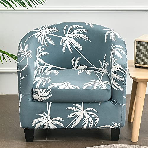 Highdi 2 Stück Sesselschoner Sesselüberwurf mit Elastisch Stretch Husse, Club Chair Schonbezug Sofabezug mit hoher Dehnung Sessel für Clubsessel Loungesessel Cocktailsessel (Kokosnussbaum)