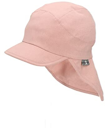 Sterntaler Baby Mädchen Schirmmütze Baby Schirmmütze mit Nackenschutz Glace Sonnenhut - Schiebermütze, Baskenmütze - waschbar - zartrosa, 49