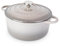 Cazuela de Hierro Fundido con Tapa – Esmaltada, Antiadherente, Apta para Horno hasta 500° F – Ollas Holandesas Robusta – Gris, 5 Cuartos, 24cm – por Nuovva