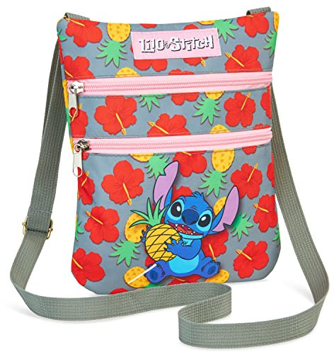Disney Stitch Handtasche Mädchen & Teenager, Umhängetasche mit Langem Riemen (Mehrfarbig)