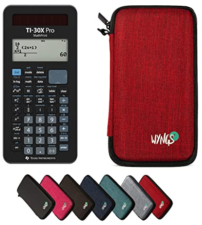 TI-30X Pro MathPrint inkl. WYNGS Schutztasche Rot - Wissenschaftlicher Taschenrechner - Basic Set