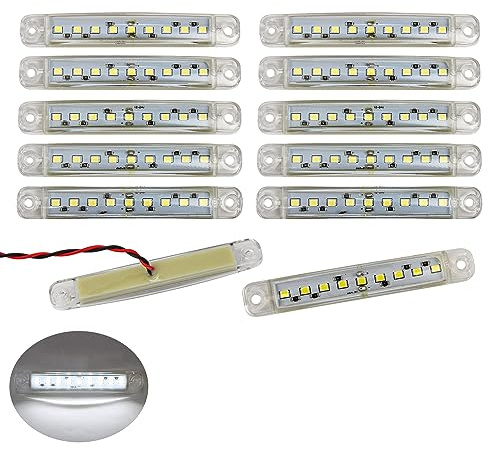 10x Begrenzungsleuchte Positionsleuchte Weiss 9 led LKW PKW Positionsleuchten LKW Anhänger 12V 24V