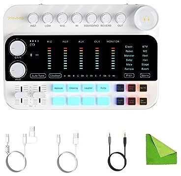 7Ryms 7Caster SE2 Multi-Functional Audio Interface for Streaming/Podcasting/Recording -White