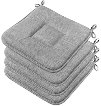 emmevi Set mit 4 Stuhlkissen aus Baumwolle, weich, waschbar, Universal-Stuhlhussen für Küche, Pastellfarben, Anthrazit