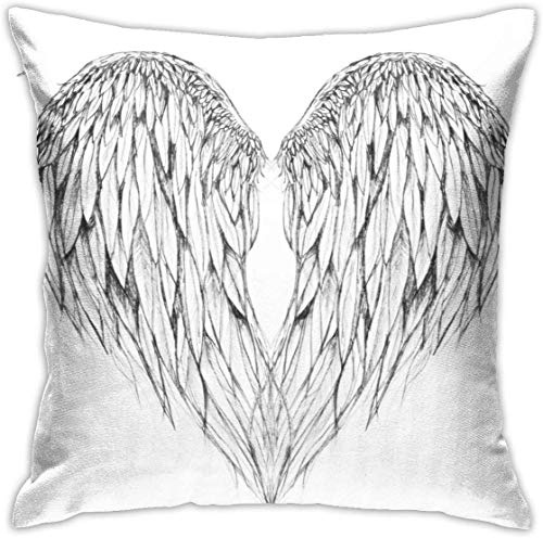 hansgo Angel Wings Throw Pillow Cover Square Soft Cushion Cover Throw Pillow Case for Home Decor Living Room Bed Couch Car 18x18