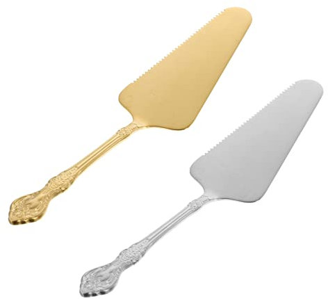 PRETYZOOM 2St Kuchen mit Messer Kuchenretter Kuchenschaufel meserschefer ausstechplatte Kochgeschirr aus Edelstahl Pasteten Kuchenspatel Pizza-Dreieck- Palast Klinge