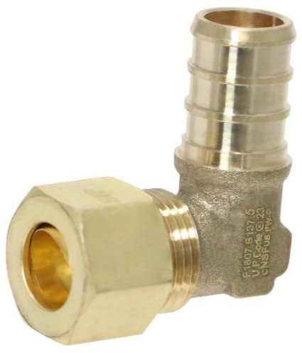 XFITTING OD Compression Pex 3/8 Inch x 1/2 Inch Pex Elbow, 26-5-1=10X, 10 Pieces