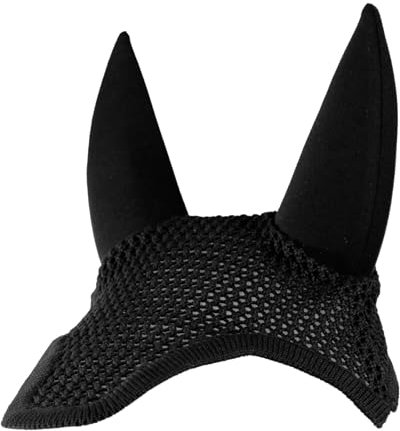 EQuest Fliegenohr Soundless - Fliegenhaube für Pferde, schwarz