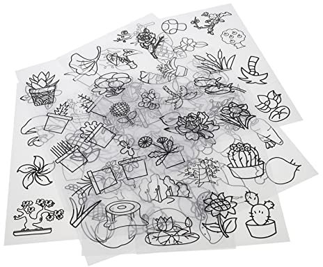 CIYODO 8stücke Cartoon-Muster Schrumpffolie DIY Malset Für Handgemachte Schlüsselanhänger Schmuck Und Dekorationen Für Erwachsene Halbtransparentes Bedrucktes Schrumpfpapier
