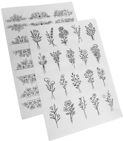 NUOBESTY 2 Blätter Wasserlösliche Stickmuster Im Bohemian Stil Für Selbstgemacht Handarbeiten Abwaschbarer Stickstabilisator Nähzubehör Für Anfänger Und Fortgeschrittene