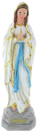 Palais du Rosaire Statua Vergine Maria in Resina Colorata Stile Antico 20 cm - Statua Vergine Maria - Culto Cristiano in Resina