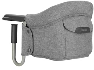 Inglesina Fast, Klappbarer Tischsitz, Dunkelgrau (Charcoal Grey), Leicht zu Transportieren, Waschbar, Sichere Befestigung, Bis 15 kg, 35 x 27 x 42 cm