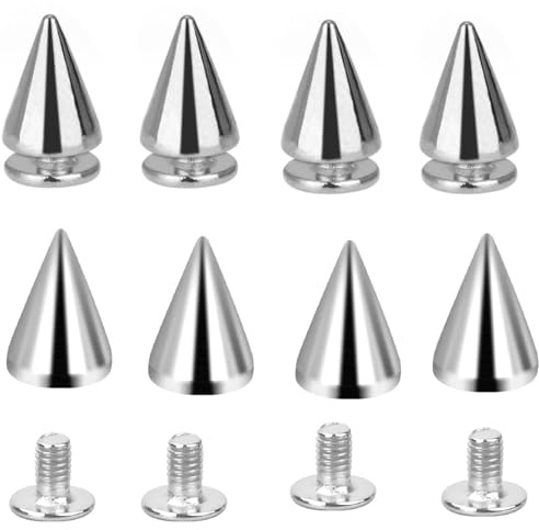 Ziernieten,100 Stück Punk Nieten,7 X 10 cm Spikes Nieten Ziernieten Metallic Spitznieten Schraubnieten Dekorationen Nieten zum Schrauben für DIY Lederhandwerk Kleidung Taschen Schuhe Gürtel Jeans