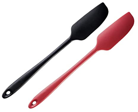 WEKADRIN 2pezzi Spatole Silicone Con Manico Per Crema e Dessert Utensili Da Cucina Multifunzionali Colori Misti