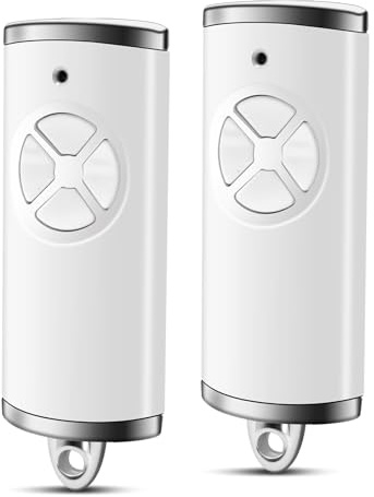 Lot de 2 émetteurs manuels compatibles avec Hörmann - Ouverture de porte de garage - Avec 4 fonctions - Compatible avec Hörmann HSE2-868-BS, HSE-4-868-BS, HS1-868-BS, HSS4-868-BS - Blanc 4511736