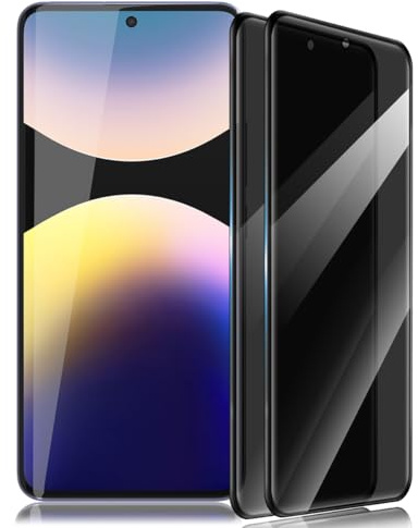 Gelaasso Protector de Pantalla para Xiaomi Redmi Note 14 Pro Plus 5G, Cristal Vidrio Templado Antiespia 2 Piezas, 9H Dureza Vidrio Glass Protector