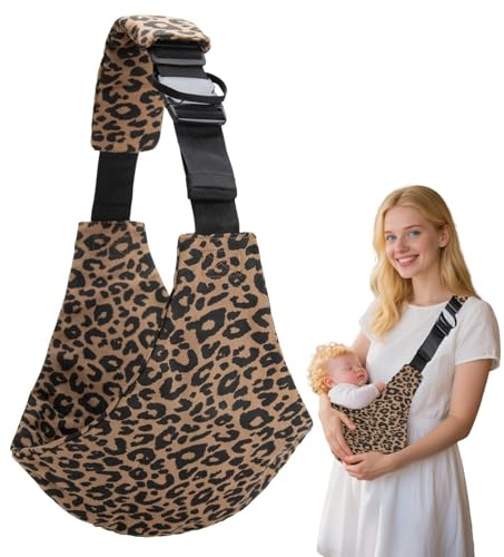 Baby Sling Carrier, for Newborn to Toddler 6+ Months, Adjustable Baby Wrap Carrier, Ergonomic Baby Hip Carrier Toddler Sling Carrier Accessories in Leopard Print