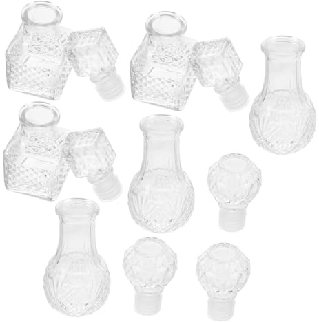 VILLFUL 6 Pièces Bouteilles Cristal Transparentes pour Liqueur et Vin Décanteurs Portables avec Aération Préservent Fraîcheur pour Mariage et Saint Valentin