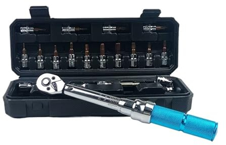 ZGJIAJU Set di chiavi dinamometriche industriali ad alta precisione da 17 pezzi, 1/4 DR 2-20 Nm, kit di utensili for biciclette, chiave dinamometrica for riparazione bici