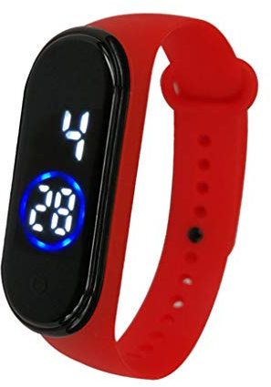 LED mode silikon 50 m sport digital handled unisex klocka herrklocka djärva klockor för män, Röd, En storlek