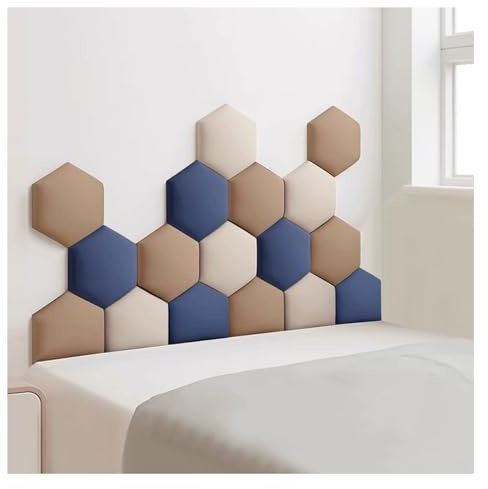 WEITINGKKK Rembourrage Mural, Lot de 17 Panneaux muraux rembourrés en Tissu Multicolore Auto-adhésif, Plusieurs Tailles(Dark Blue,120x70cm)