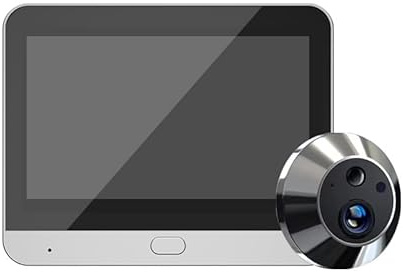 300PB 4.3 4K Cat's Eye Sonnette Vidéo Interphone sans fil Vidéo Surveillance Haute Définition Vision Nocturne Infrarouge Détection de Mouvements Grand Angle 140° Veille Faible Puissance 180 jours