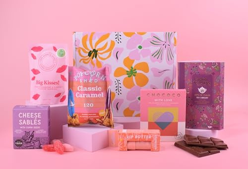Thornton & France Sweet Treats With Tea Gift Set Self Care Hamper | Gift Hamper For Her Including Tea, Chocolate, Popcorn & Lip Butter | Sweet Treats Gift For Mum, Best Friend, Sister, Grandmother