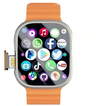 XINDADA HW Ultra 2 Appels AMOLED 4G Smartwatch avec caméra Wifi 2 Go de RAM 16 Go ROM Télécharger APP Jeu Android Smart Watch Support SIM Ca (Orange)