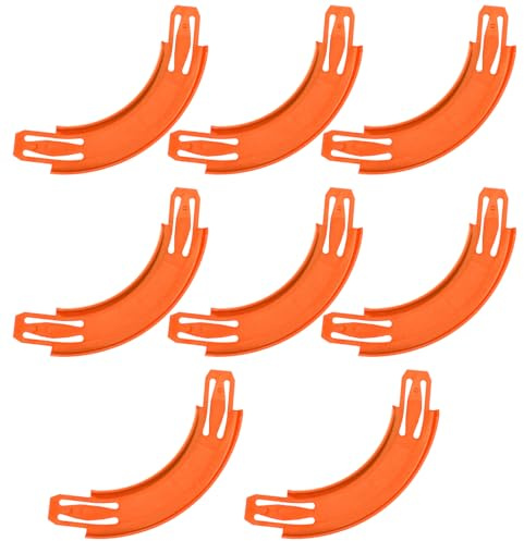 8st Böjda Bandelar Kompatibla med Hot Wheels-Leksaksbil, ABS Kontakter för Racerbana Tillbehör för Banbygge (Orange)