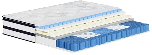 Grbsy Matratze 140x200 H3, 28 cm Hybrid Taschenfederkern & Gel-Memory Foam
