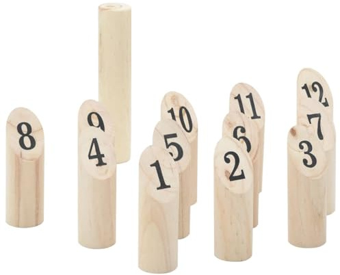 Genérico Juego de números Kubb con Bolsa Transporte 13 pzas Madera Pino,Deportes,Actividades al Aire Libre,Juegos al Aire Libre,Juegos sobre Hierba,4008440