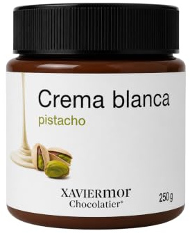 XAVIERMOR – Crema de Chocolate blanco de pistachos con Avellana, 250g – Sin Azúcar, Rica en Proteína y Sabor Intenso – Ideal para Desayunos y Snacks Saludables