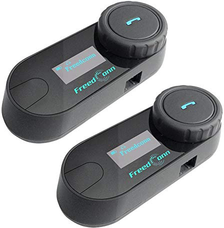 FreedConn TCOM-SC Motorrad Bluetooth Gegensprechanlage Headset Wasserdicht Wireless Interphone für Motorradfahren Skifahren 2-3 Fahrer LCD-Bildschirm Full Duplex-Freisprecheinrichtung