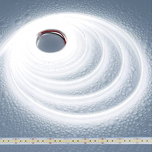 JOYLIT PRO+ 24V LED Streifen 5M 6000K Kaltweiß 2600LM/M IP67 Wasserdicht | 238 LEDs/M 2835 SMD, 24W/M Sehr Hell, CI 92+, Dimmbar, Kürzbar, Außen Licht Band für Wohnen, Gewerbe(Nur Leuchte)