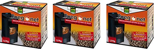 Fuego Net 231296 - Deshollinador Pellets 1,5 kg PACK DE 3 UNIDADES