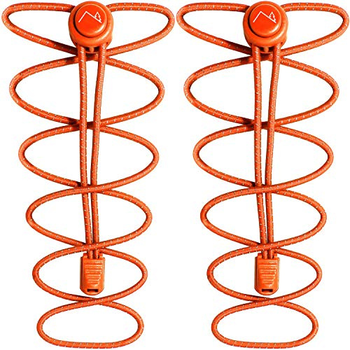 CampTeck U7193 No Tie Lacci Lacci Elastici per Scarpe con Sistema Autobloccanti -Arancia -1 Paio
