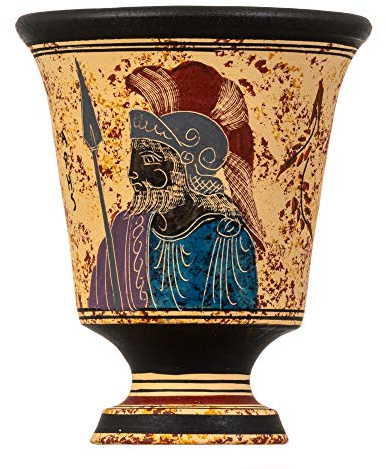 Coupe de Justice de Pythagore Tasse de Foire de Pythagore Dieu Grec Ancien Ares Céramique peinte à la main