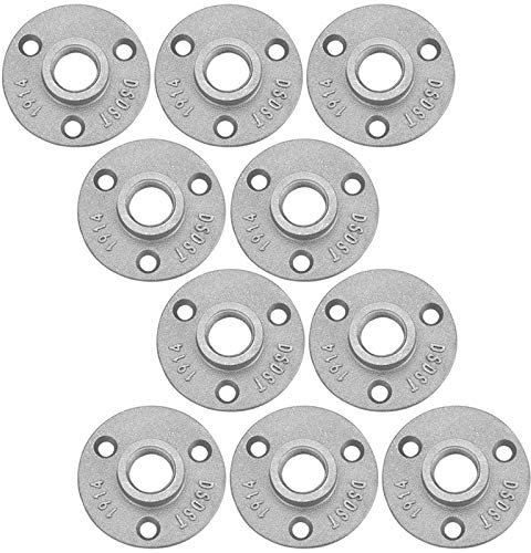 10 Stück Gewinde Boden Flansch, 1/2 Zoll, Rohrverbindungsstücke Wandbodenflansch, Flansch aus Aluminiumlegierung, für Industrierohre, Möbel, Bar, Restaurant, Hotel und DIY-Dekor