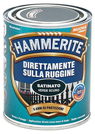 Hammerite Direttamente Sulla Ruggine Satinato Verde Scuro 0.75 l