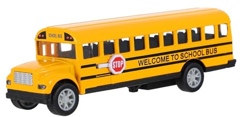 NUOBESTY Jouet en alliage orange 1:32 pour enfants, bus scolaire compact moulé sous pression avec surface lisse, véhicule push and go alimenté par friction pour les jeux des enfants