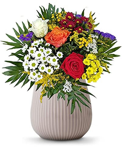 Blumenstrauß mit Rosen und Karte Muttertag von Flora Trans (Mehrfarbig) - Lieferung 1-2 Werktage
