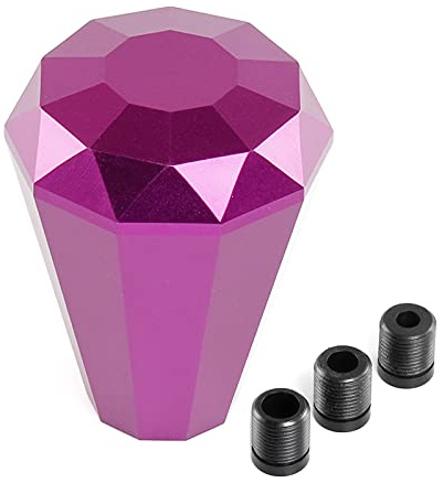 muge racing Car Gear Shift Knob, Diamond Universal Aluminum Shift Knob with 8/10/12mm Adapters(Purple)