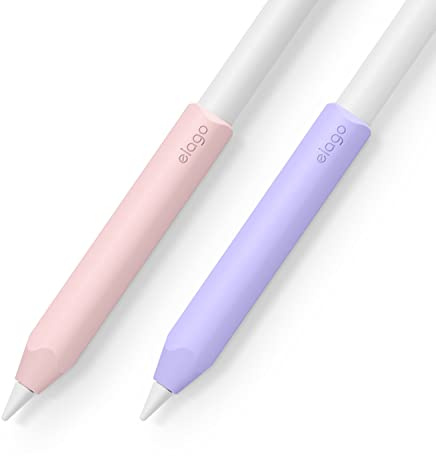 elago Silicone Grip Cover Compatibile con Apple Pencil 2 e 1 | [2 Pezzi], Silicone Premium, Manicotto Ergonomico, Compatibile con Ricarica Magnetica e Doppio Tocco (Rosa/ Lavanda)